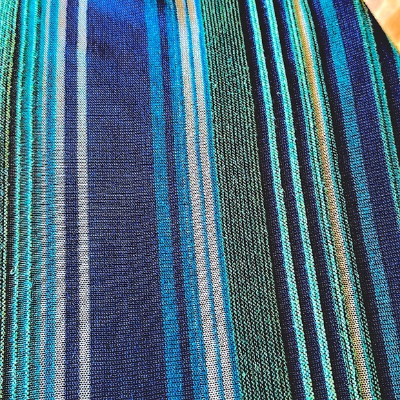 Peruvian Connection-Lightweight, Striped, Woven,  Blue & Green Midi/Maxi… - Picture 5 of 5